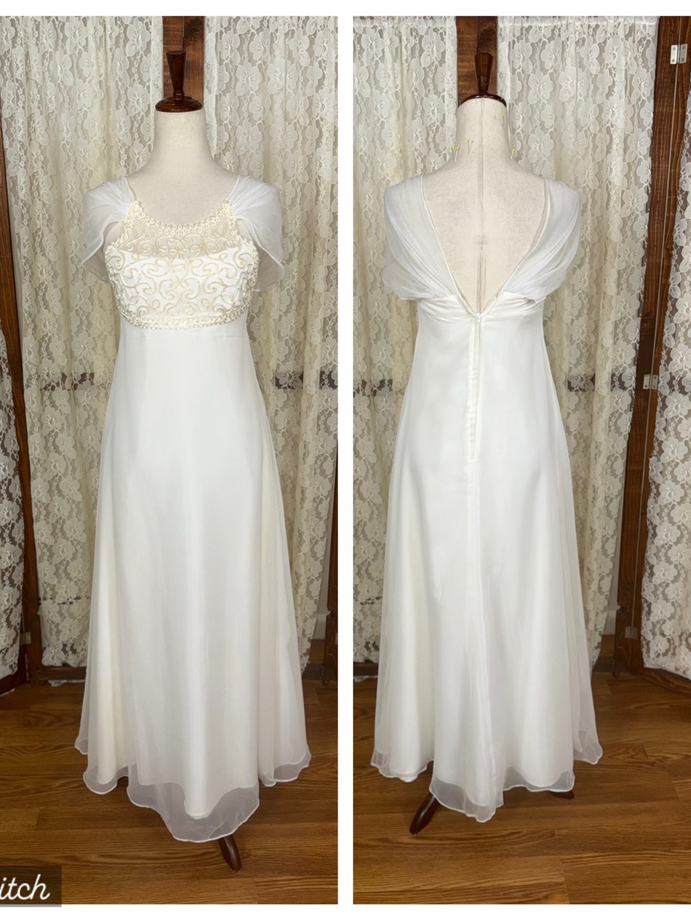 Pretty Vintage 90s Alfred Angelo Chiffon Wedding Gown